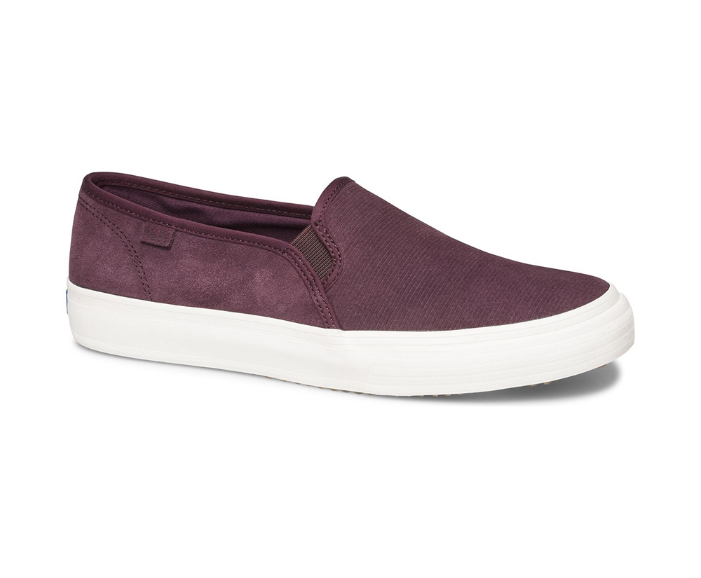 Keds Womens Slip Ons Purple - Double Decker Suede - 324YXLUBT